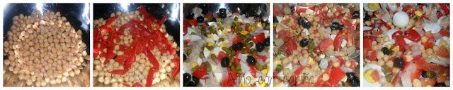 ENSALADA DE BACALAO AHUMADO CON GARBANZOS