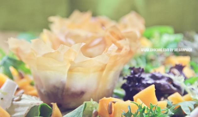 Cesta salada de pasta filo 