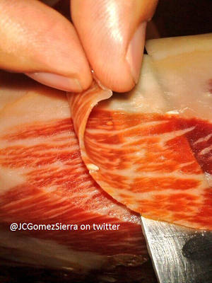 ¿Qué vemos en la imagen del corte de este jamón?