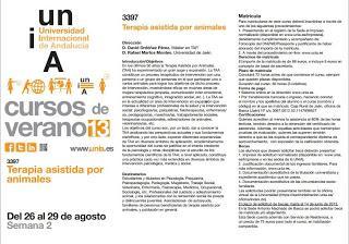 Terapia asistida por animales. Cursos de Verano UNIA 2013. Baeza