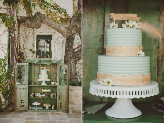 mesa de dulces y torta de bodas