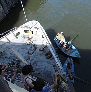 Vendedores en canoas. Egipto