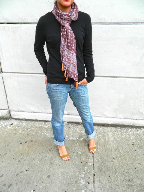 Boyfriend Jeans and Strap Sandals