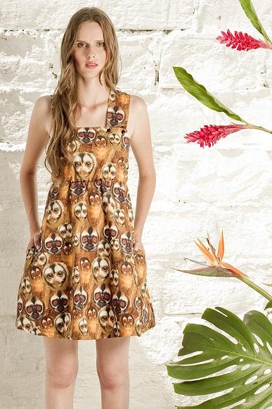 Ana Arango Design Vestido Estampado de Animal - Búhos