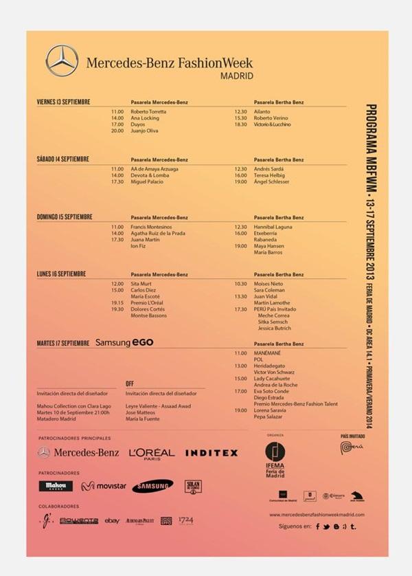 Calendario MBFW Madrid