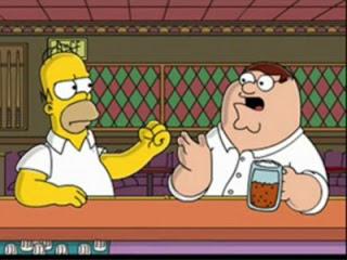 Los Simpson y Padre de Familia juntos en un episodio