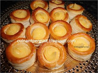 Mini vols au vent de crema de limón