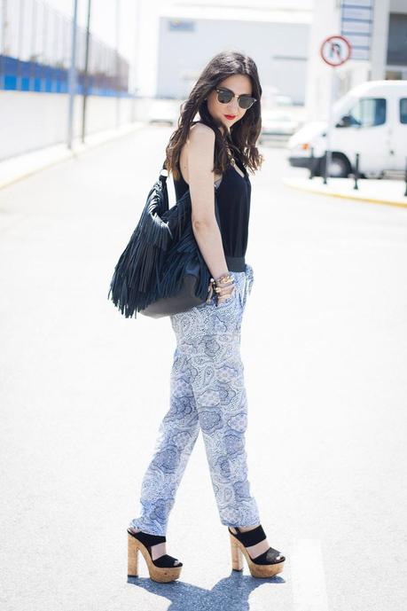 plataformas zara y pantalon pajama