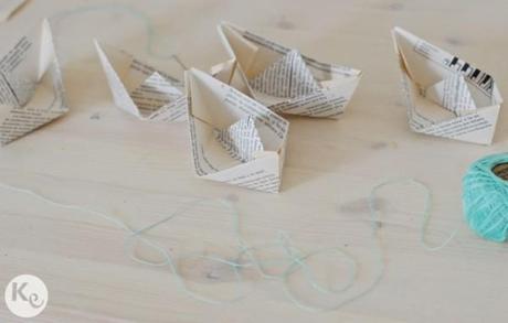 DIY. Paper ship garland