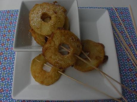 MANZANAS DORADAS ~R. TÍA ALIA~ MANZANAS DORADAS REBOZADAS Y FRITAS PARA EL RETO TÍA ALIA