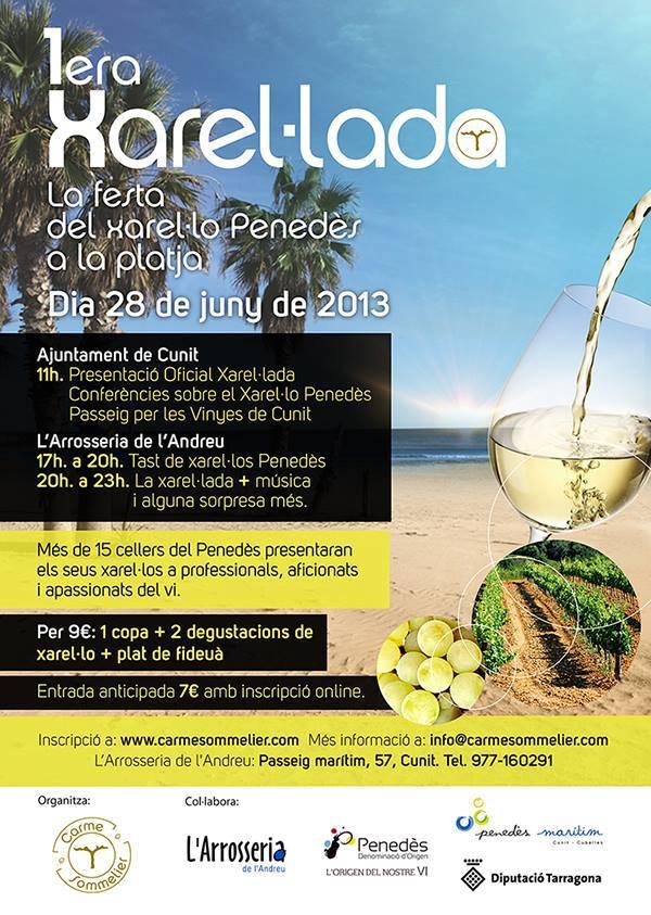 Cartel de la 1ª Xarel.lada en la playa de Cunit