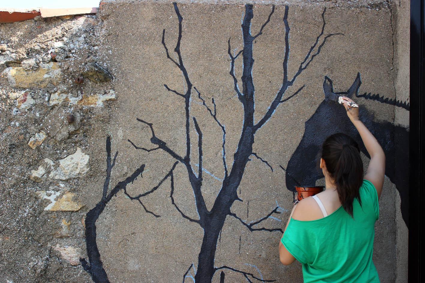 Todas las islas lejos. PAN XI. Taller de arte urbano (Con Alfredo Omaña). Proceso