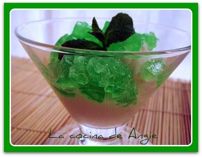 GELATINA DE MOJITO CON SORBETE DE LIMÓN