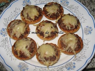 Canastillas de carne y queso