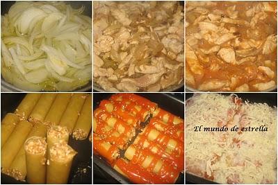 Canelones de pollo