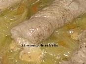 Rollos cerdo encebollados