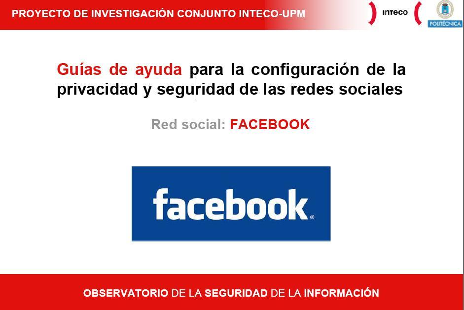 Guías de ayuda de INTECO: red social Facebook
