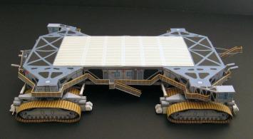 Papercraft Transbordador espacial, plataforma y vehículo crawler
