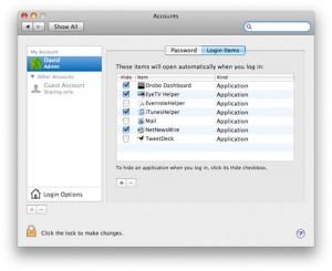 Aplicaciones de inicio automatico en Mac OS X