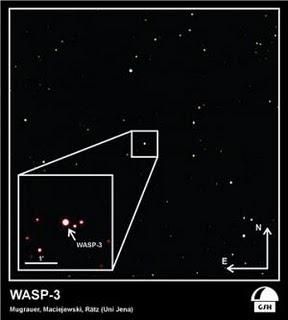 Imagen que muestra a la estrella WASP-3