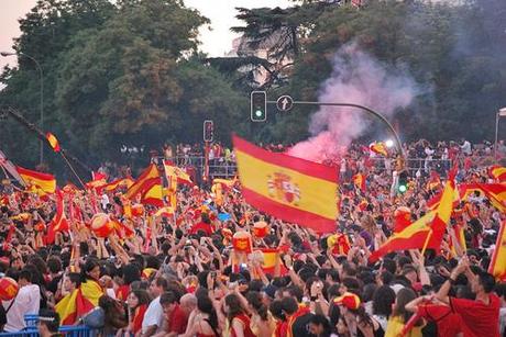 Celebración por el triunfo de España