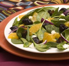Ensalada de espinacas y naranja