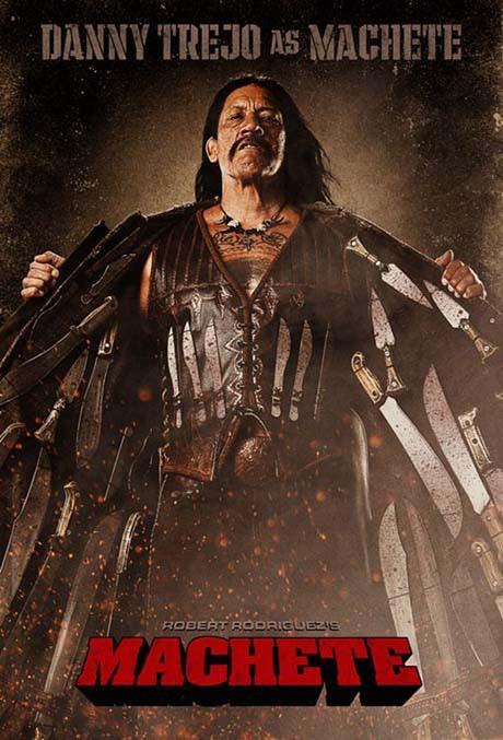 Carteles de “Machete”. Casi todos los protagonistas dando la cara. Carteles de “Machete”. Casi todos los protagonistas dando la cara.