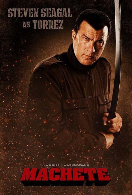 Carteles de “Machete”. Casi todos los protagonistas dando la cara. Carteles de “Machete”. Casi todos los protagonistas dando la cara.