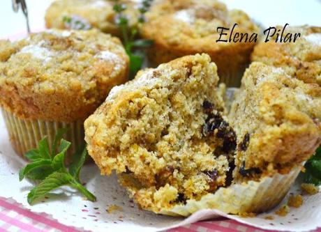 'Streusel Muffins' con Nueces y Cranberries 'Streusel Muffins' con Nueces y Cranberries