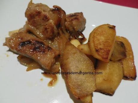 solomillo mostaza manzana y5 Salteado de solomillo Ibérico con mostaza y manzanas