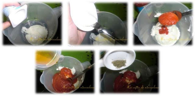 Helado de tomate con ensalada de canónigos, nueces y semillas de amapola