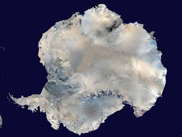 imagen de satélite de la Antártida