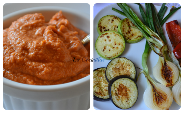 Verduras a la brasa con salsa romesco