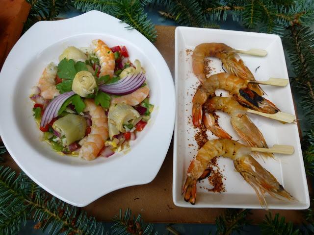 Gambones Asados al Aroma de Pino Piñonero