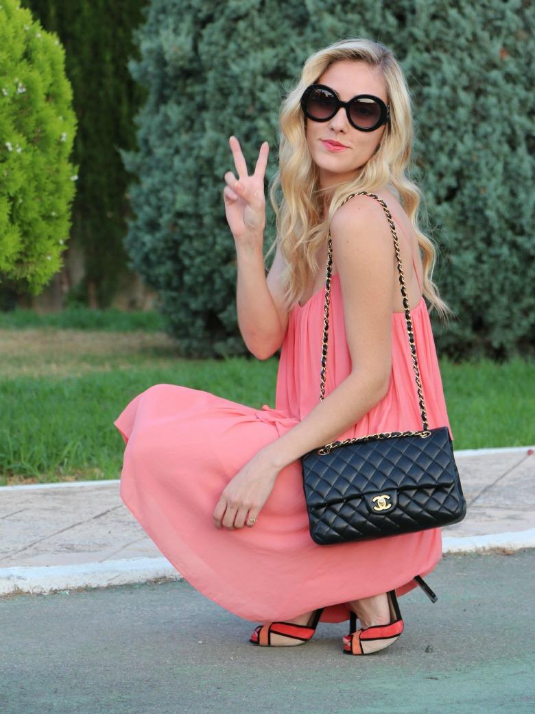 Coral Dress & Chanel 2.55