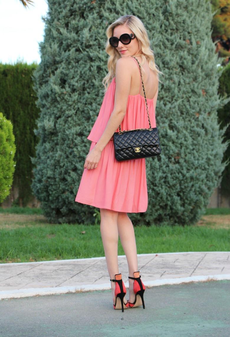 Coral Dress & Chanel 2.55