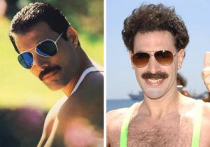 Freddy Mercury y Sacha caracterizado en Borat