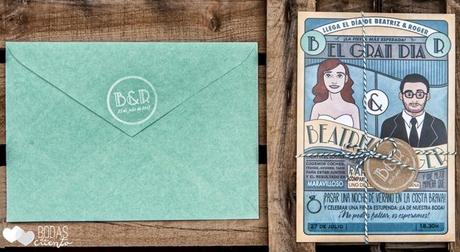 invitaciones boda modernas 05ok Las invitaciones de una boda en la Costa Brava: Bea y Roger