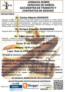 JORNADA SOBRE DCHO. DE DAÑOS, ACCIDENTES DE TRANSITO Y CONTRATO SEGUROS‏‏
