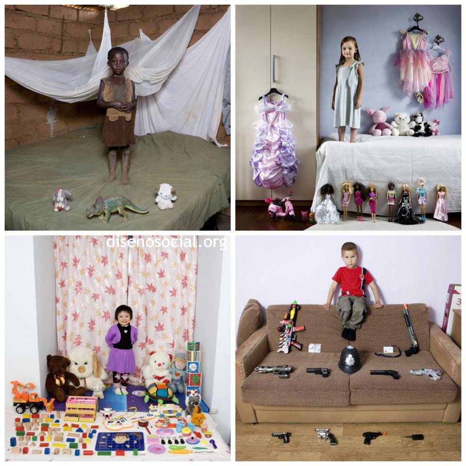 Los juguetes y los niños.