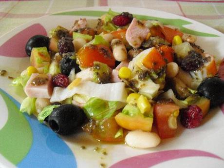 receta de ensalada de alubias blancas con vinagreta de aceitunas negras