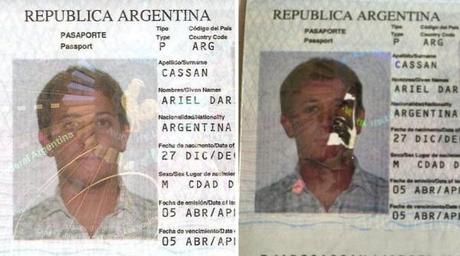 El antes y el después de mi pasaporte. La foto de la cara quedó arruinada