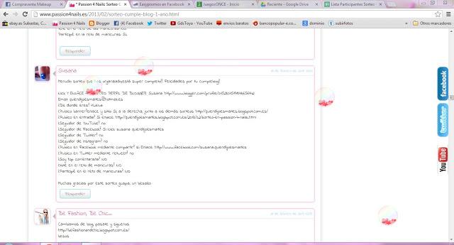 Ganadora del Sorteo Cumple Blog!