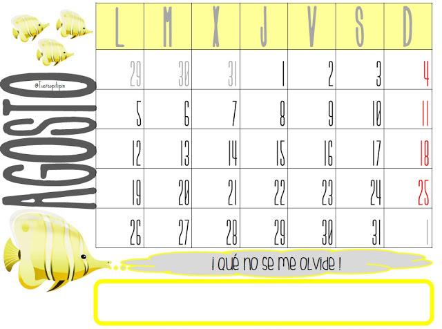 Calendario Agosto 2013