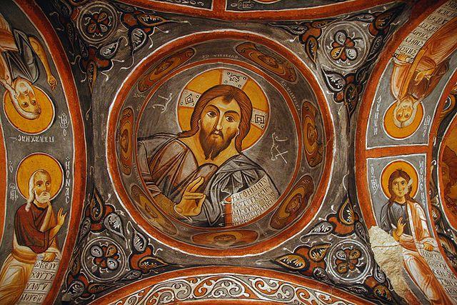 Fresco de un pantocrator en la Iglesia Oscura, Göreme Open Air Museum