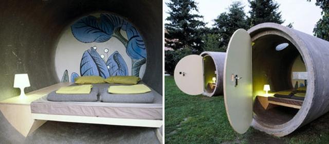 Das Parkhotel Dormirías en un tubo de desagüe ?