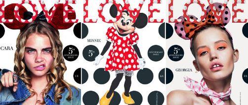 Cara Delevingne y Rosie Huntington-Whitheley con orejas  a lo Minnie Mouse