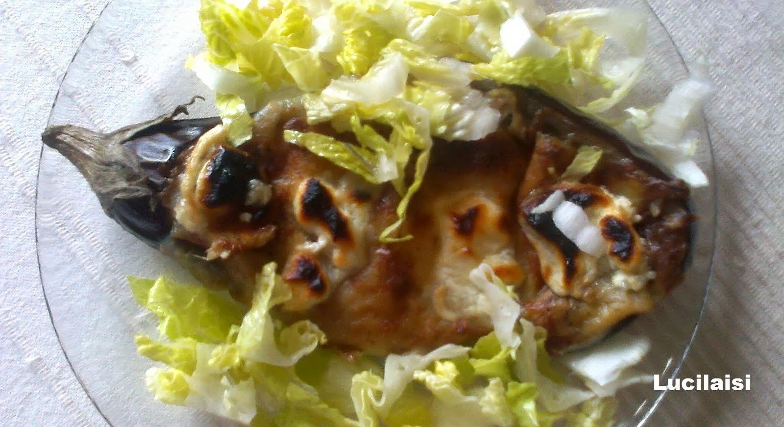 Berenjenas rellenas de pure de patata