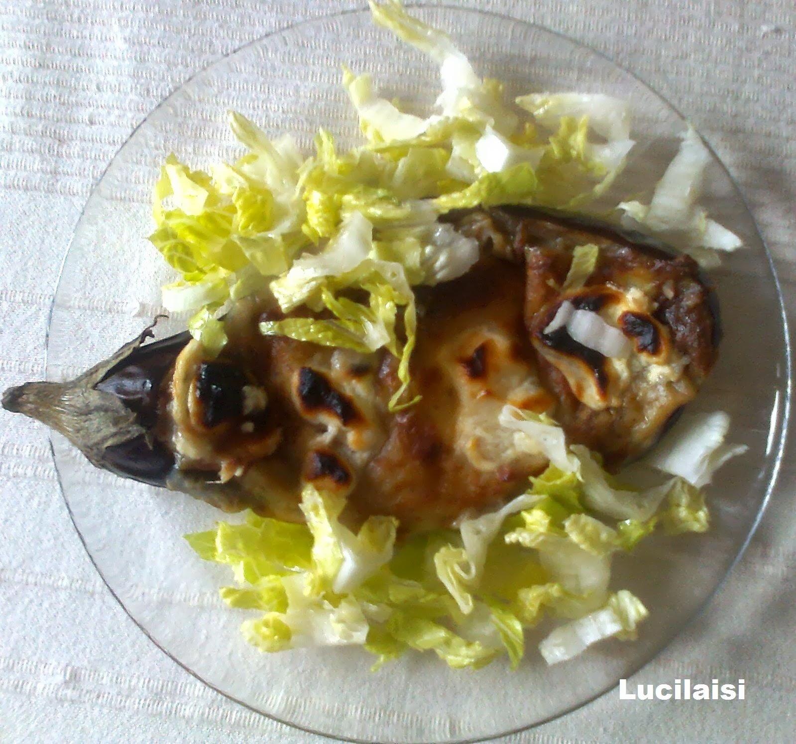 Berenjenas rellenas de pure de patata