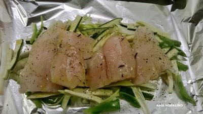 Filete de merluza en papillote